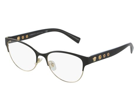 Versace™ VE1237 1342 53 Black/Gold Eyeglasses 